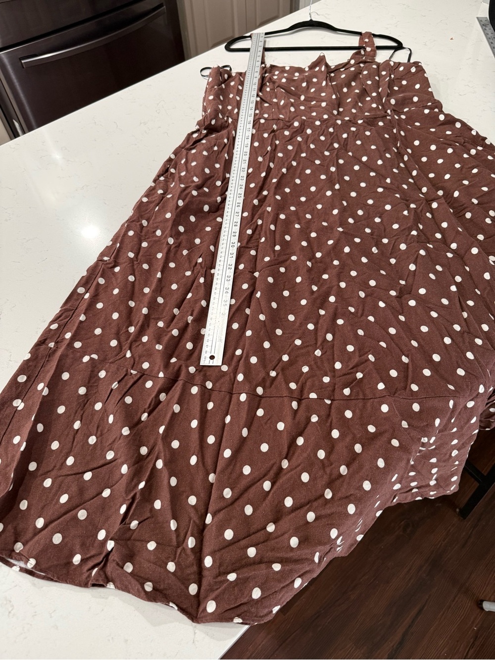 City Chic Brown Polka Dots Midi Ruffle Women's Dress. Size XXL - Picture 5 of 7